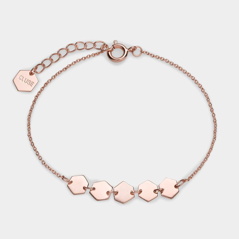 rotación mensual difícil PULSERA ROSADA 5 HEXÁGONOS CLUSE - Diezstore