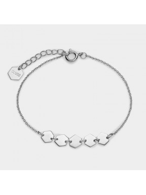 PULSERA PLATA, 5 HEXÁGONOS ESSENTIELLE