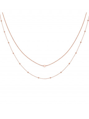 CLUSE- COLLAR DOBLE ROSADO HEXÁGONOS